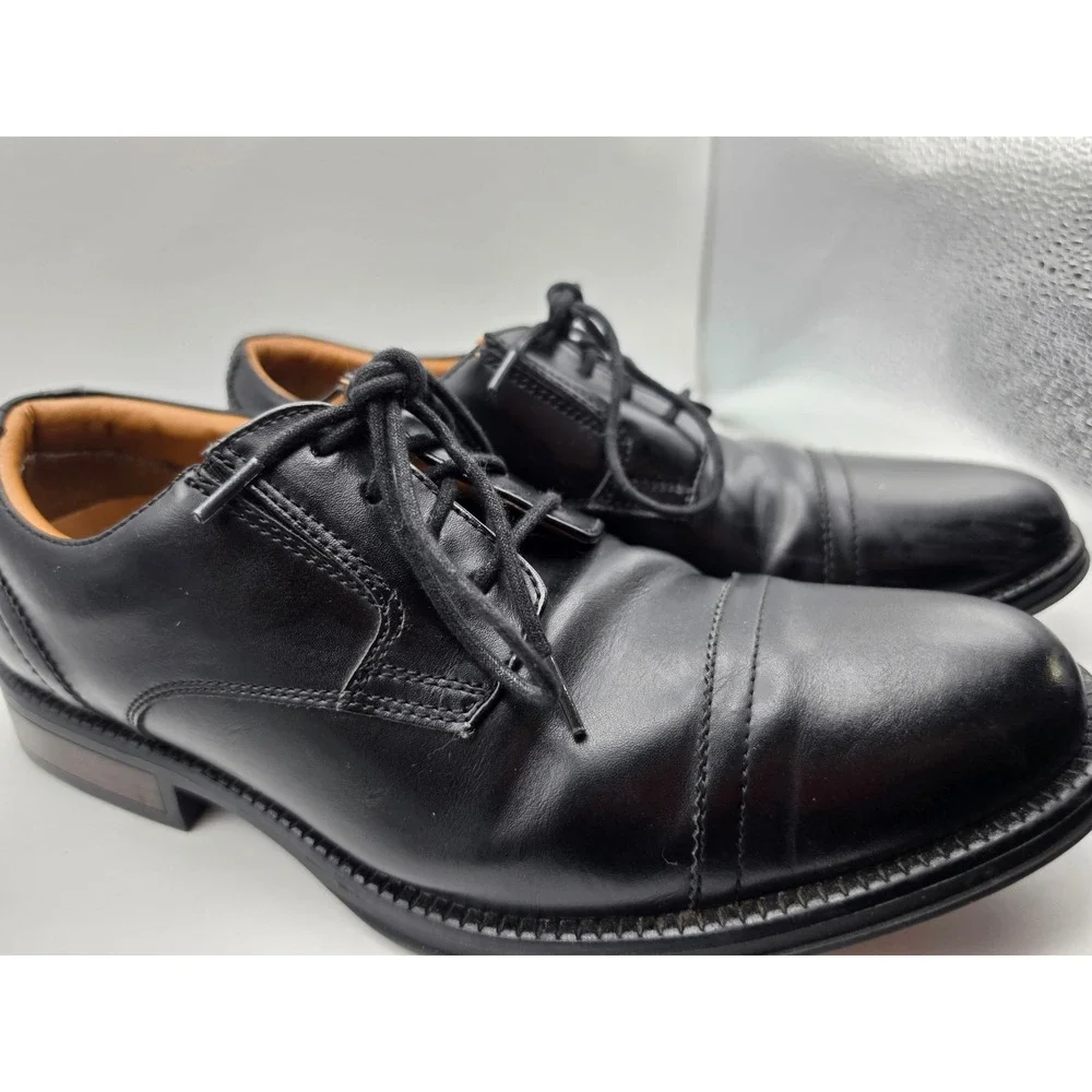 George Mens Black Cap Toe Oxford Dress Shoes Lace Up MNGE22GN002 Size 8.5